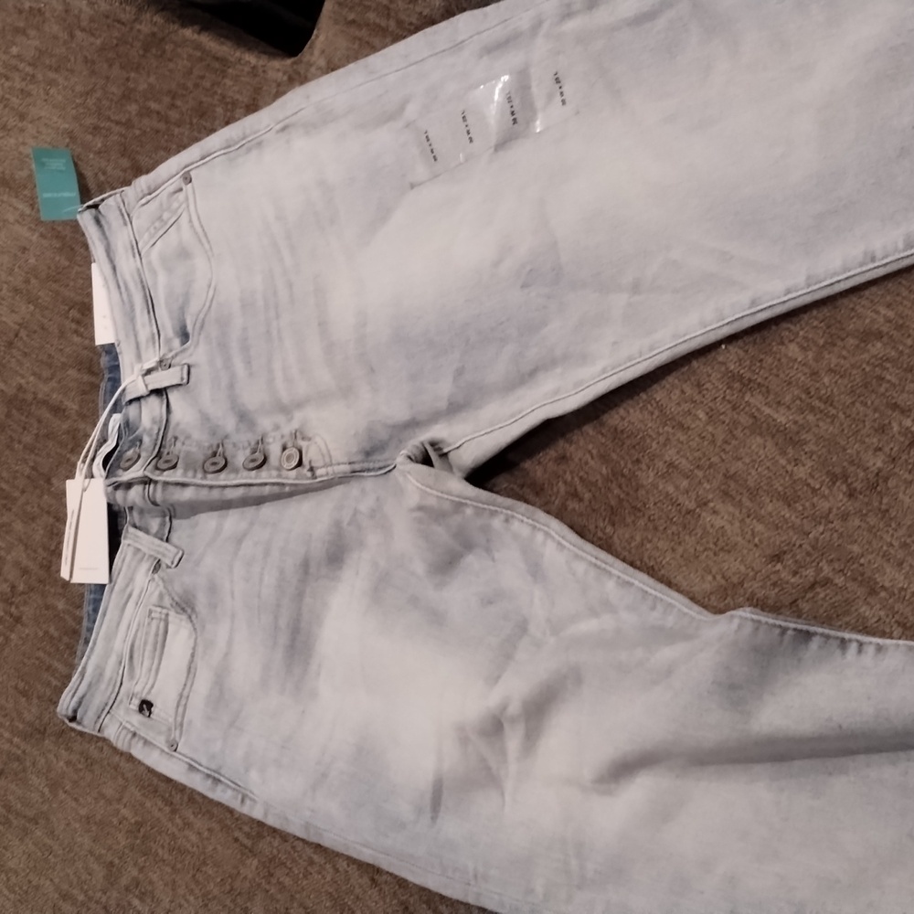 Kan Can high rise straight crop jeans
